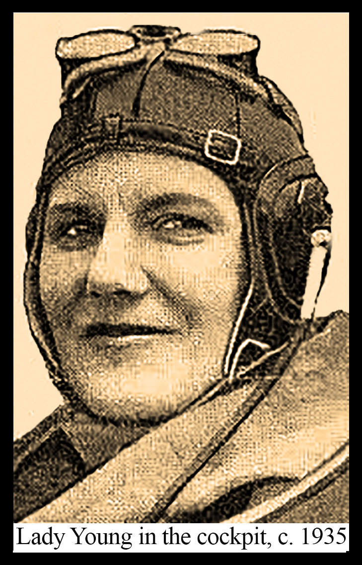 Lady Young in the cockpit, c. 1935